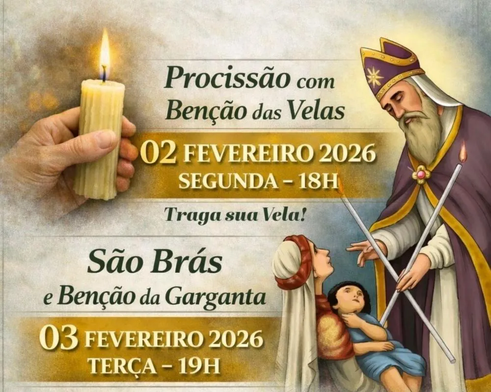 Fé e Tradição: Catedral Sant’Ana Anuncia Programação para Benção das Velas e São Brás Fé e Tradição: Catedral Sant’Ana Anuncia Programação para Benção das Velas e São Brás