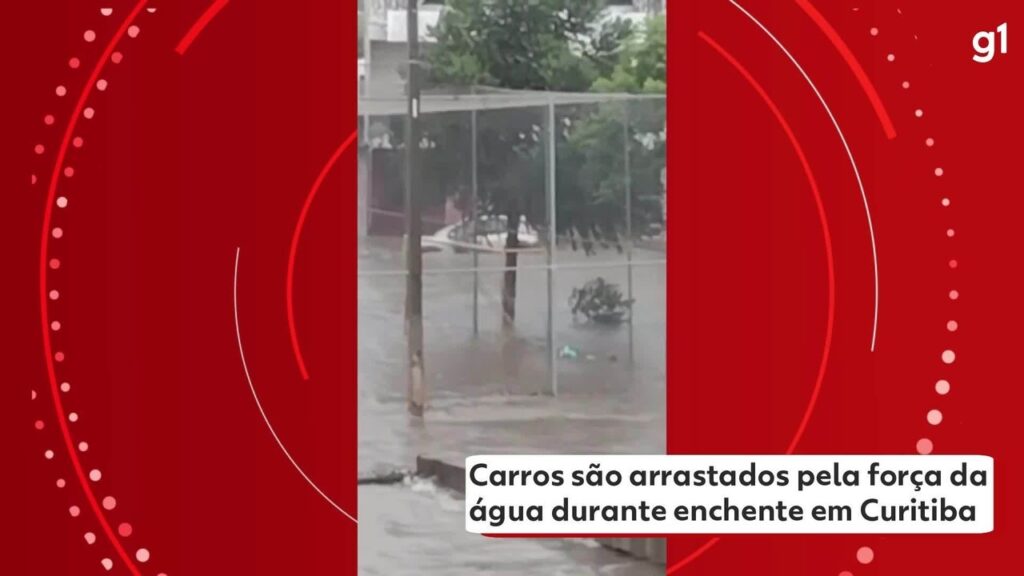 Enchente em Curitiba: Carros Arrastados pela Força da Água em Vídeo Impactante
