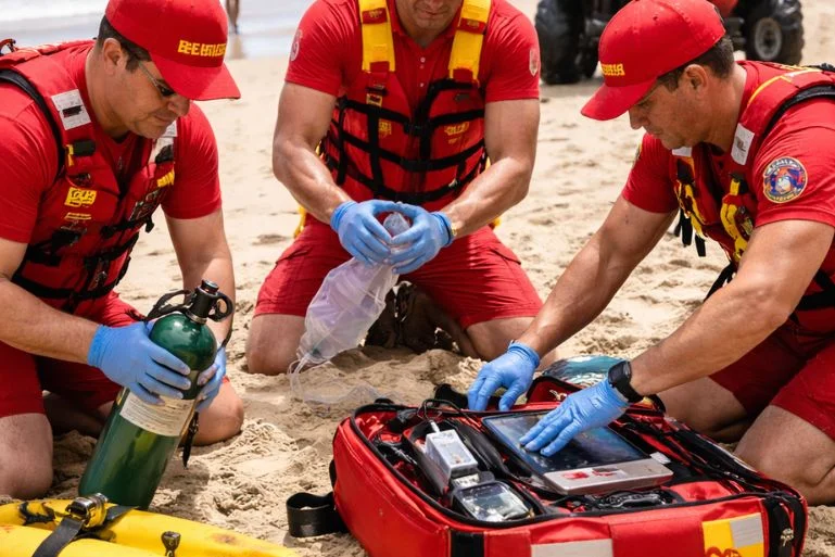 Homem de 46 anos é resgatado inconsciente após afogamento em Itapoá, SC Homem de 46 anos é resgatado inconsciente após afogamento em Itapoá, SC